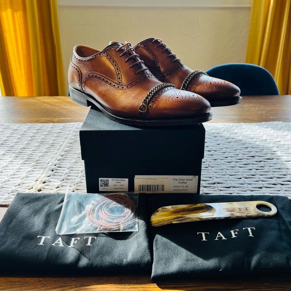 TAFT “The Grail Shoe” in Coffee, Men’s size 43 EU / 10 US.